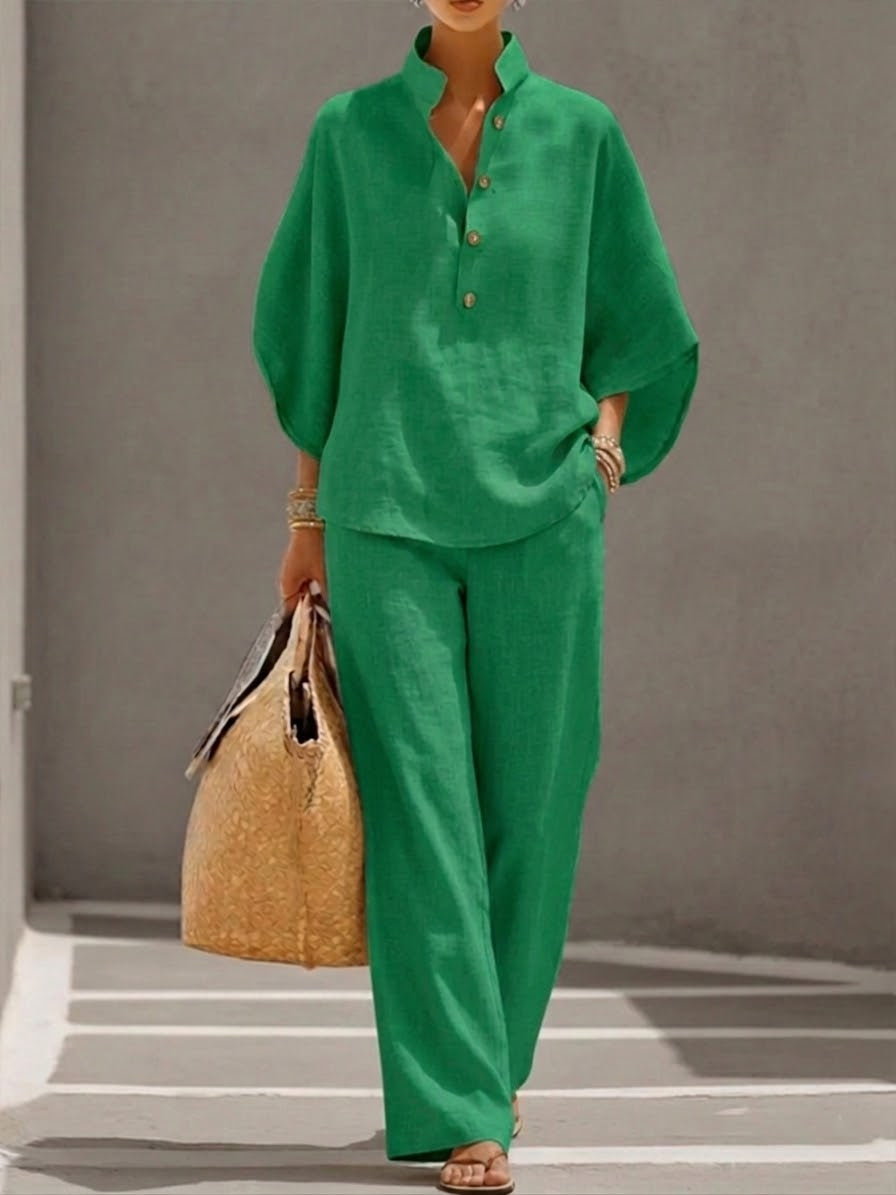 Mariel | Conjunto con mangas murciélago y pantalones anchos